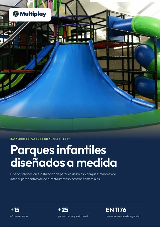 Portada del catálogo de parques infantiles Multiplay 2027