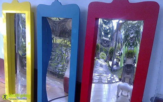 Distorting mirrors for leisure centres