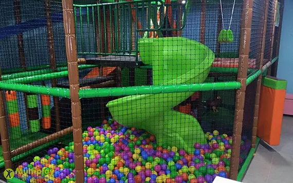 Slides for indoor playgrounds