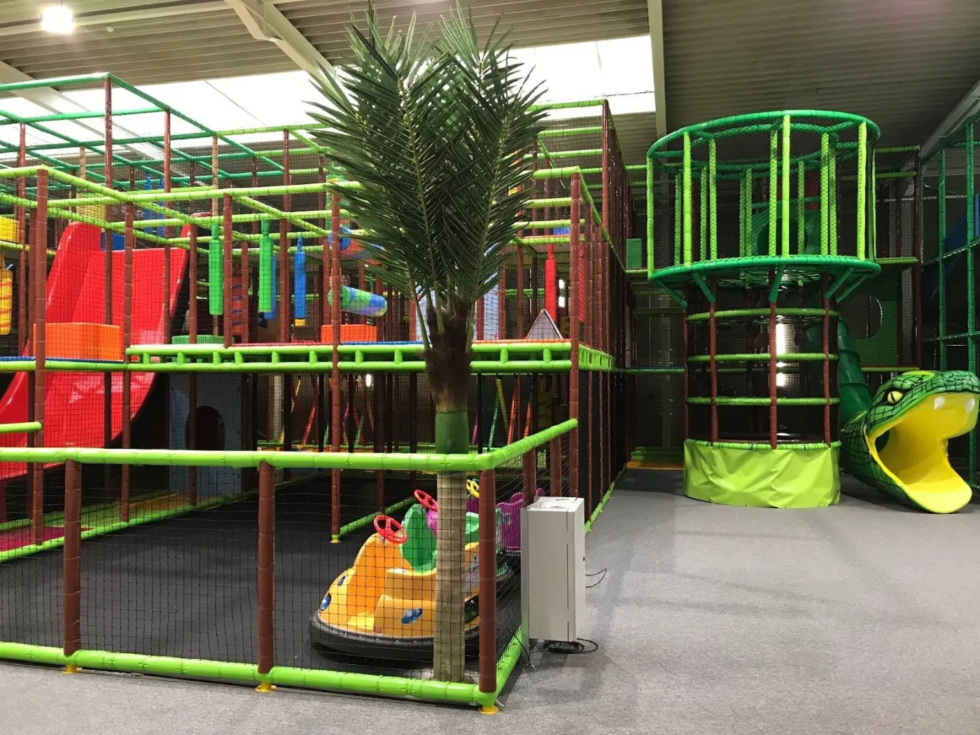 Jungle playground with climbing wall